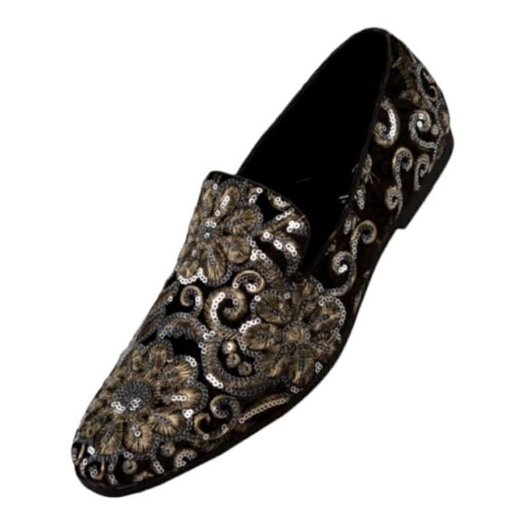 MEN'S AMALI FABIAN SPARKLE LOAFER DRESS SHOE WITH PATTERNED SEQUINS. - Picture 3 of 6